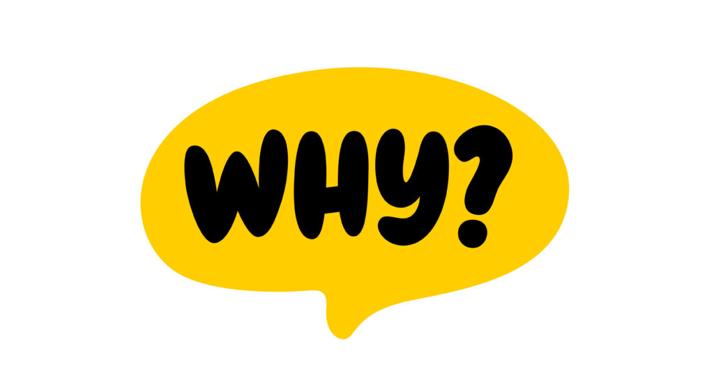 WHYと書かれた吹き出し