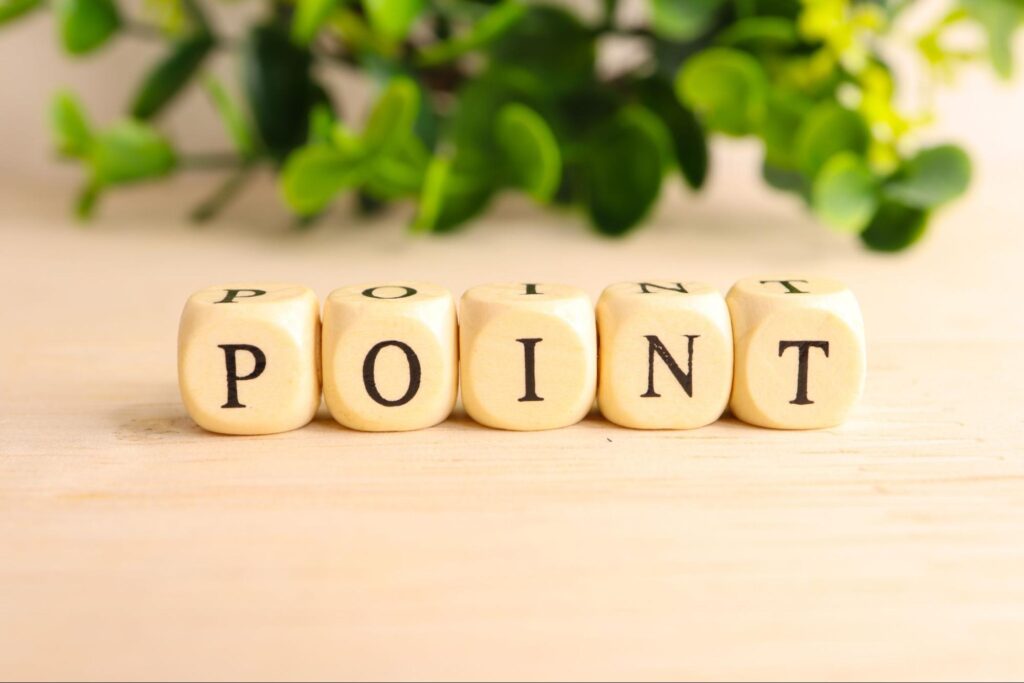 pointと書かれた木製ブロック